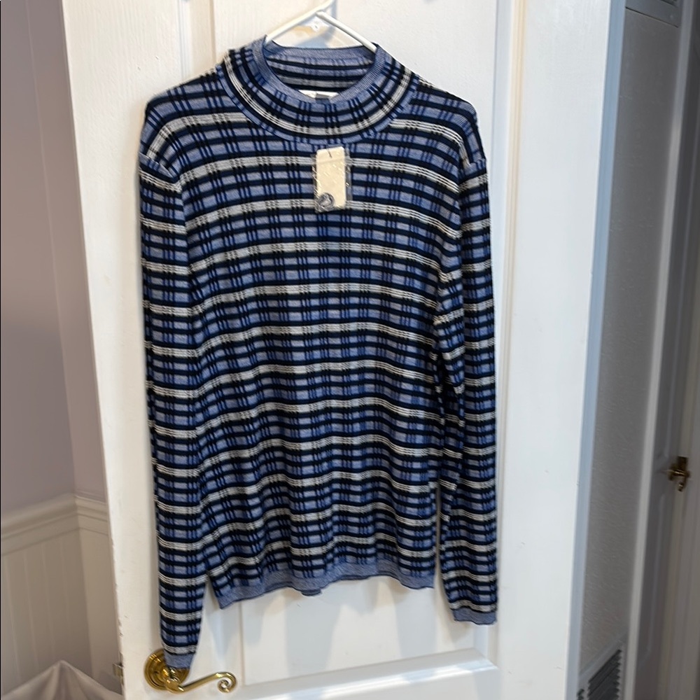 NWT Blue Crewneck Top with Nautical Stripes